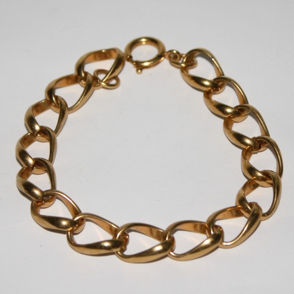 Vintage Other - Men's 8.25 inches long heavy gold tone bracelet